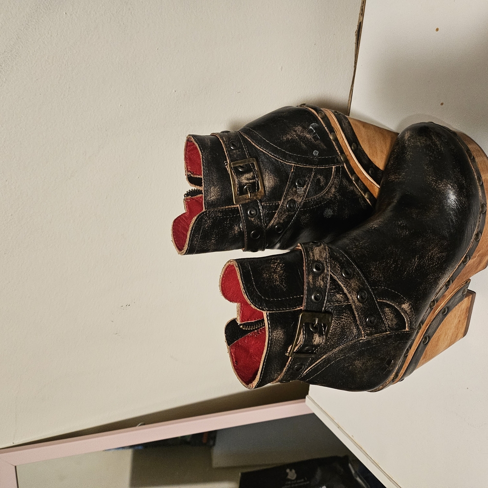 Betts Black and Red Ankle Boots